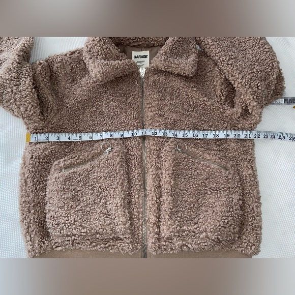 Women’s GARAGE beige bomber style teddy coat size MEDIUM‎ - Picture 12 of 15